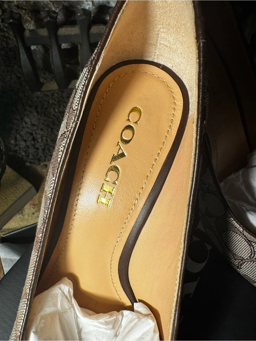 Coach Brown Signature Pointed Toe Heels - Picture 9 of 11